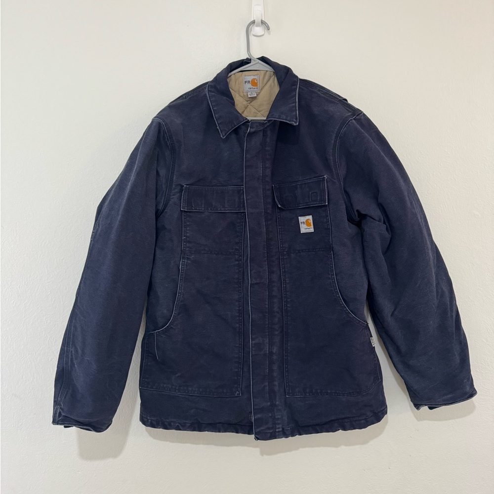 Carhartt FR Quilted Men's Dark Blue Field Jacket Sz XL Tall